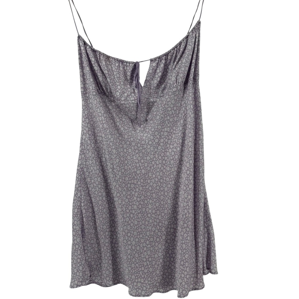 Victoria's Secret PINK Lavender Floral Babydoll Mini Dress Smocked Back Large - Picture 1 of 9